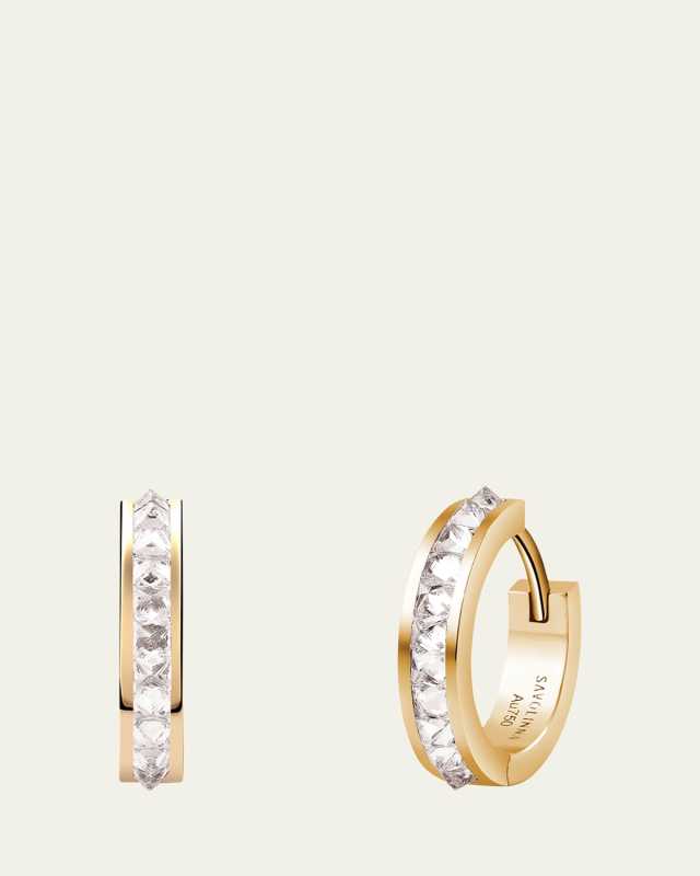 Be Spiked Diamond Mini Huggie Hoop Earrings